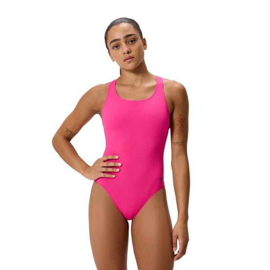 Speedo - "Solid" Badeanzug für Damen, Halboffener Rücken (Pink) - Image 1