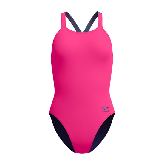 Speedo - "Solid" Badeanzug für Damen, Halboffener Rücken (Pink) - Image 2