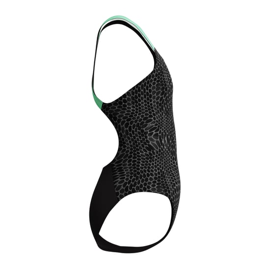 Speedo - Badeanzug für Mädchen, Halboffener Rücken (Schwarz/Grün) - Image 3