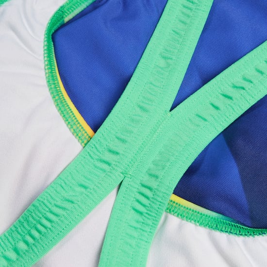 Speedo - "Placement" Badeanzug für Damen, Halboffener Rücken (Blau/Grün/Gelb) - Image 4