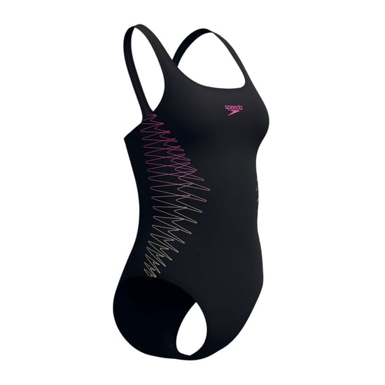 Speedo - "Placement" Badeanzug für Damen, Halboffener Rücken (Schwarz) - Image 5
