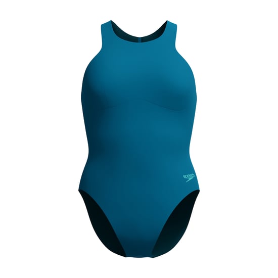 Speedo - "Racer" Badeanzug für Damen, Mit Reißverschluss (Grün) - Image 2