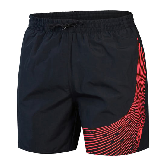 Speedo - "Medley" Badeshorts für Herren, Logo (Schwarz/Rot) - Image 1