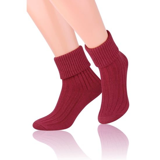 3 Paar Woll-Bettsocken für Damen | Steven | Luxuriöse warme Lounge-Schlafsocken Wein - Image 4