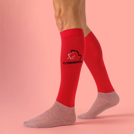 COMODO - Femme Chaussettes Equitation | Chaussettes Hautes Longues pour Eté - Rouge - Image 3