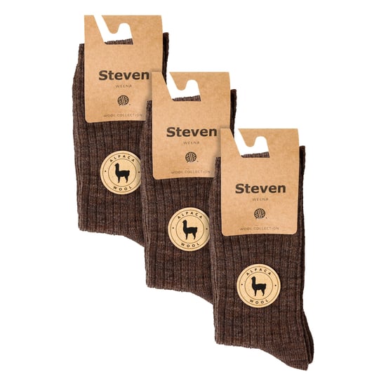3 Paar Multipack Herren Alpaka Wolle Socken | Steven | Winter Thick Warm Boot Socken - Braun - Image 2