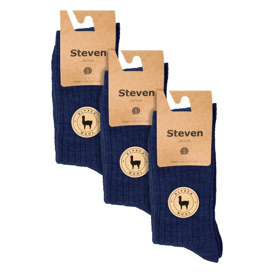 3 Paar Multipack Herren Alpaka Wolle Socken | Steven | Winter Thick Warm Boot Socken - Navy - Image 2