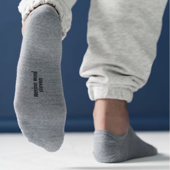Steven - 3 Paare Multipack Herren Merinowolle unsichtbare Socken - Hellgrau - Image 3
