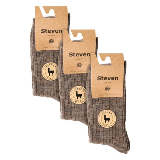 3 Paar Multipack Herren Alpaka Wolle Socken | Steven | Winter Thick Warm Boot Socken - Beige - Image 2
