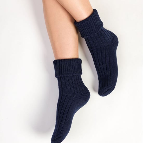 3 Paar Woll-Bettsocken für Damen | Steven | Luxuriöse warme Lounge-Schlafsocken, Marineblau - Image 3