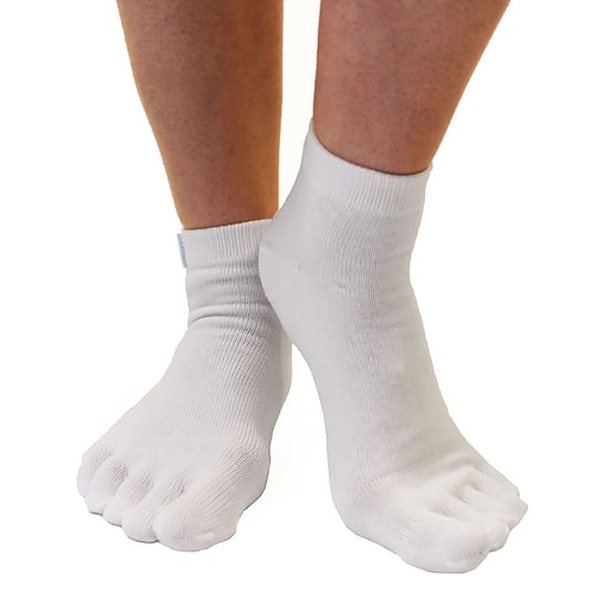 TOETOE - Herren & Damen Essentielle Feuchtigkeitsableitende Baumwoll Knöchelzehensocken - Weiß - Image 3