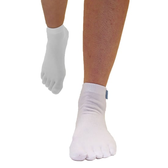 TOETOE - Herren & Damen Essentielle Feuchtigkeitsableitende Baumwoll Knöchelzehensocken - Weiß - Image 4