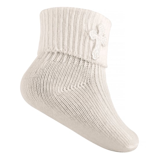 Baby-Taufsocken mit Kreuzstickerei | Neugeborene Baumwollsocken für Jungen & Mädchen - Creme - Image 5