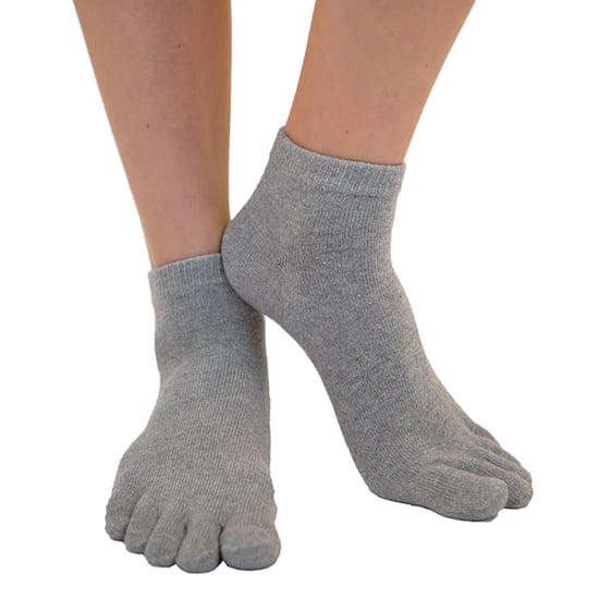 TOETOE - Herren & Damen Essentielle Feuchtigkeitsableitende Baumwollknöchelzehensocken - Grau - Image 3