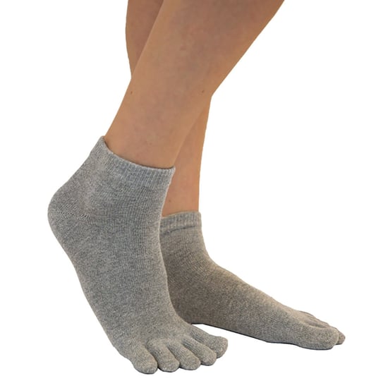 TOETOE - Herren & Damen Essentielle Feuchtigkeitsableitende Baumwollknöchelzehensocken - Grau - Image 4