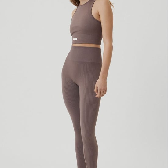 Björn Borg - Ladies Seamless Ribbed Footless Tights Leggings - Mauve - Image 3