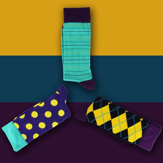 HS von Happy Socks - Herren 3er Pack Spaßige modische Socken - Argyle (Lila) - Image 3
