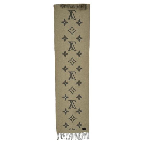 Louis Vuitton Monogram Fransen-Schal aus grauem Kaschmir - Image 2