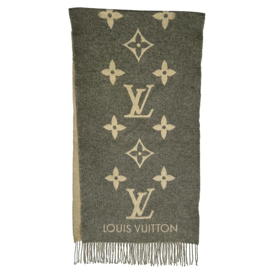 Louis Vuitton Monogram Fransen-Schal aus grauem Kaschmir - Image 3