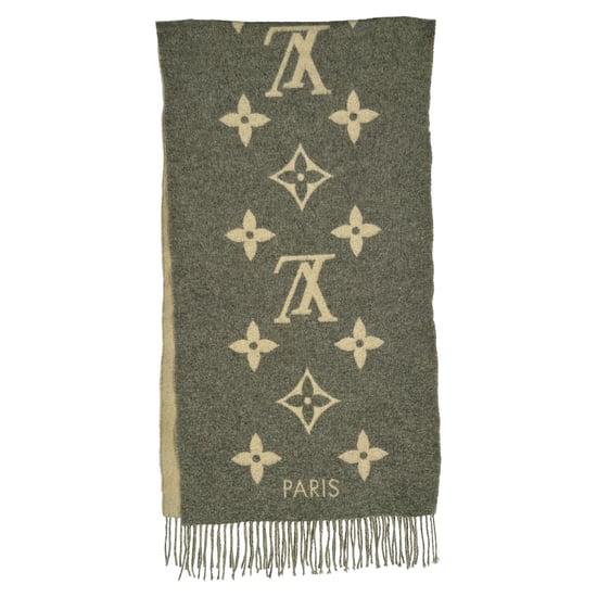 Louis Vuitton Monogram Fransen-Schal aus grauem Kaschmir - Image 4