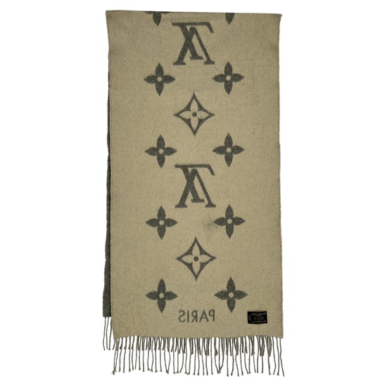 Louis Vuitton Monogram Fransen-Schal aus grauem Kaschmir - Image 5