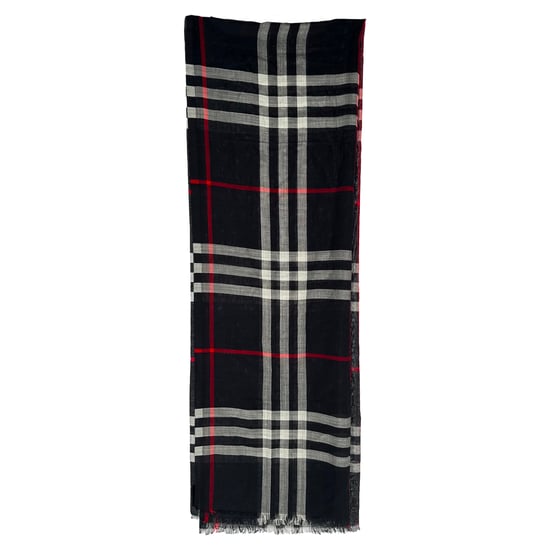 Burberry karierter Fransenschal aus mehrfarbiger Wolle - Image 2