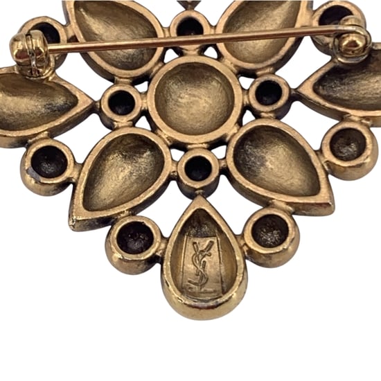 Vintage-Brosche aus Metall von Yves Saint Laurent, tropfenförmig - Image 3