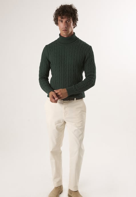 Pullover Rollkragenpullover Mit Zopfmuster - Image 2