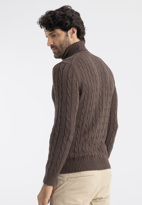 Pullover Rollkragenpullover Mit Zopfmuster - Image 4