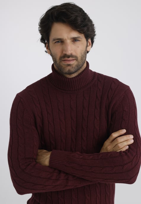 Pullover Rollkragenpullover Mit Zopfmuster - Image 2