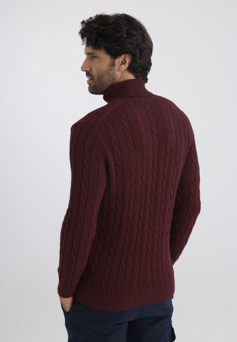 Pullover Rollkragenpullover Mit Zopfmuster - Image 3