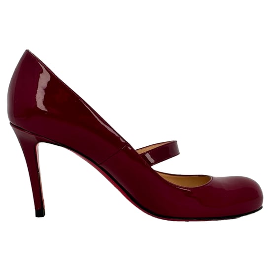 Christian Louboutin Mary Jane Pumps aus burgunderrotem Lackleder - Image 1