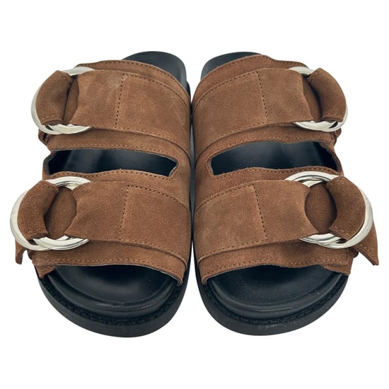 Ganni Sandalen mit Doppelriemen aus braunem Wildleder - Image 3