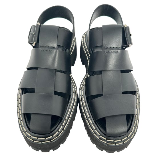 Proenza Schouler Sandalen mit Riemen aus schwarzem Leder - Image 4