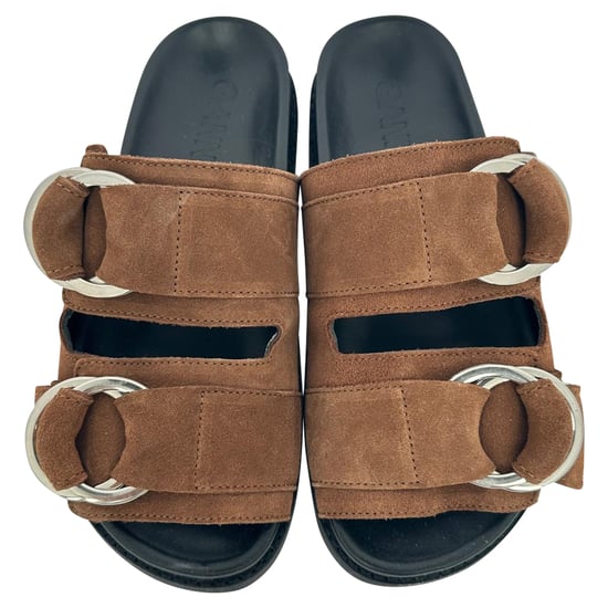 Ganni Sandalen mit Doppelriemen aus braunem Wildleder - Image 4