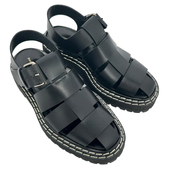 Proenza Schouler Sandalen mit Riemen aus schwarzem Leder - Image 5