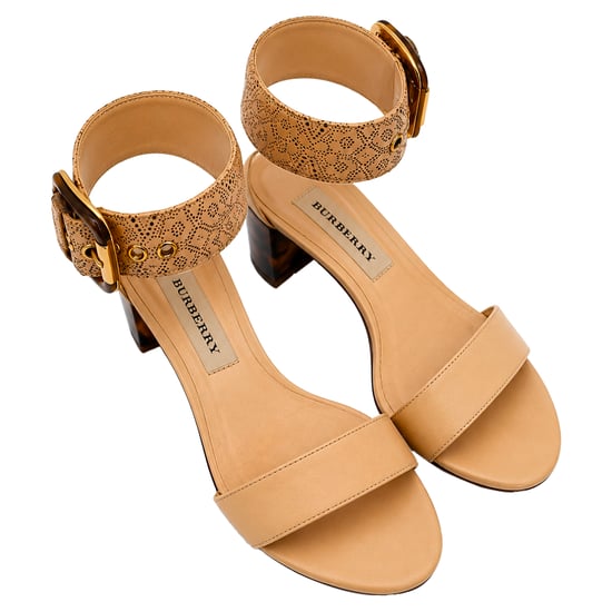 Burberry Sandalen mit Knöchelriemen und Blockabsatz aus beigem Leder - Image 5
