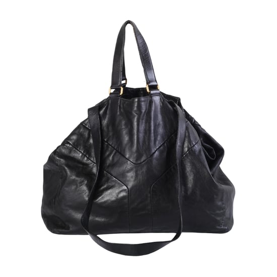 Yves Saint Laurent Rive Gauche Schwarze Leder-Übergröße Tragetasche - 2000er Jahre - Image 1