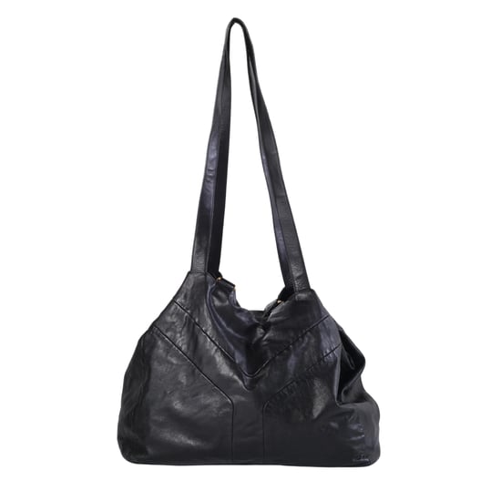 Yves Saint Laurent Rive Gauche Schwarze Leder-Übergröße Tragetasche - 2000er Jahre - Image 3