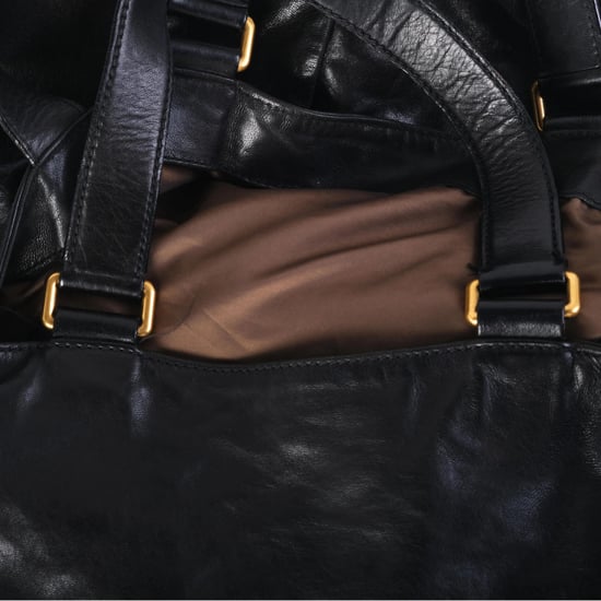 Yves Saint Laurent Rive Gauche Schwarze Leder-Übergröße Tragetasche - 2000er Jahre - Image 5