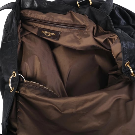 Yves Saint Laurent Rive Gauche Schwarze Leder-Übergröße Tragetasche - 2000er Jahre - Image 6