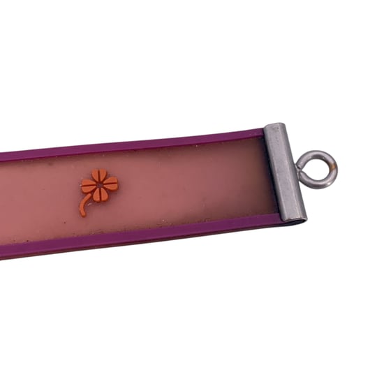 Chanel Kunststoffarmband mit Kleeblatt-Logo - Rosa - Image 3