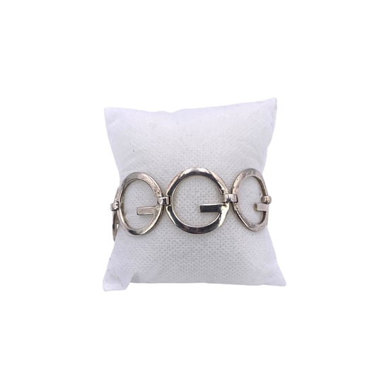 Gucci Vintage Silberarmband mit Logo-Glieder - Image 2