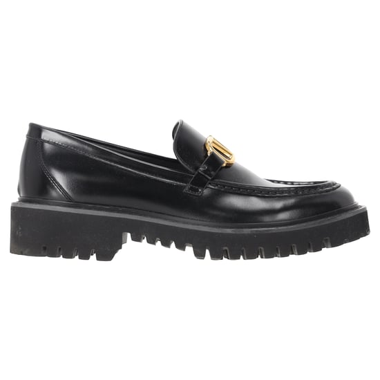 Valentino Garavani VLogo Signature Loafer aus schwarzem Kalbsleder - Image 1