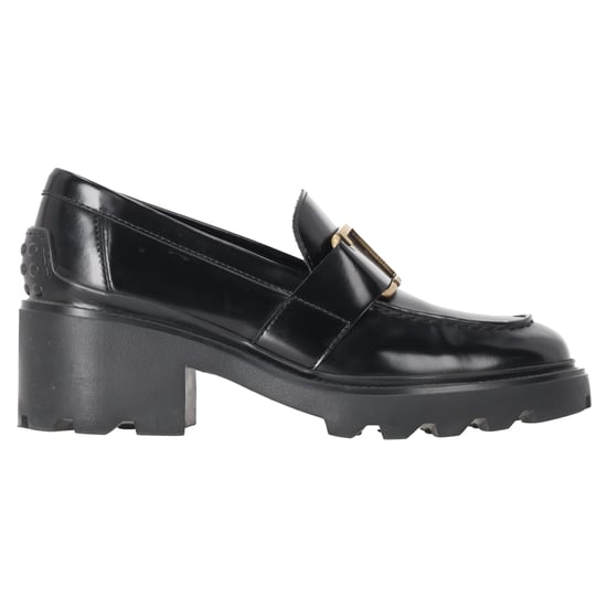 Tod's Plateau-Loafer mit Schnalle aus schwarzem Kalbsleder - Image 1