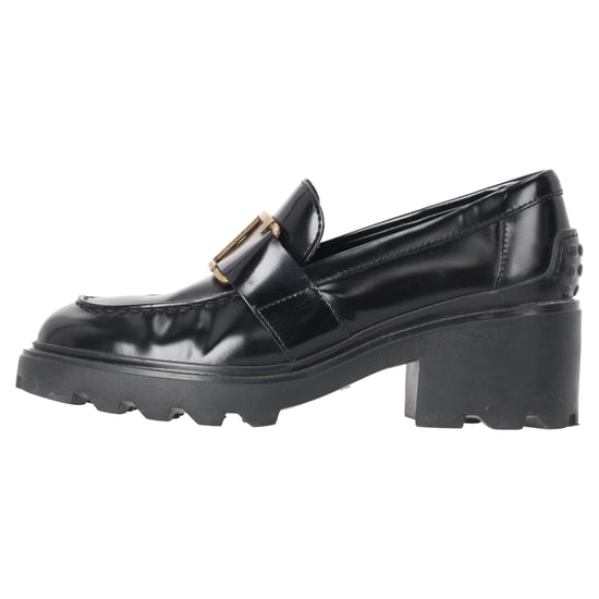 Tod's Plateau-Loafer mit Schnalle aus schwarzem Kalbsleder - Image 2