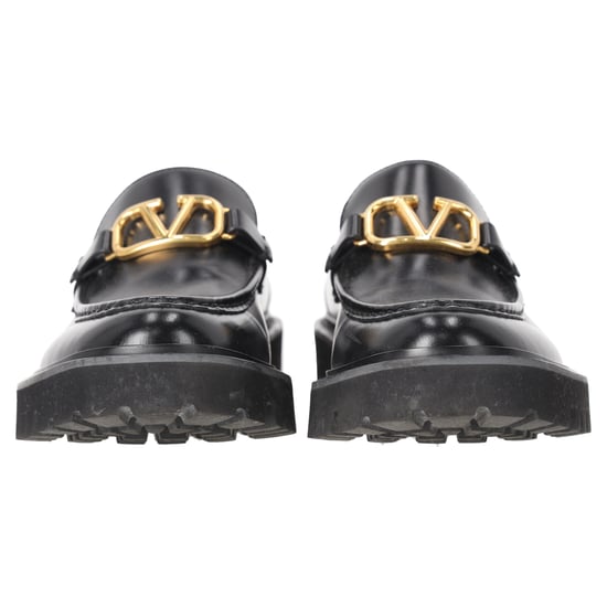 Valentino Garavani VLogo Signature Loafer aus schwarzem Kalbsleder - Image 4