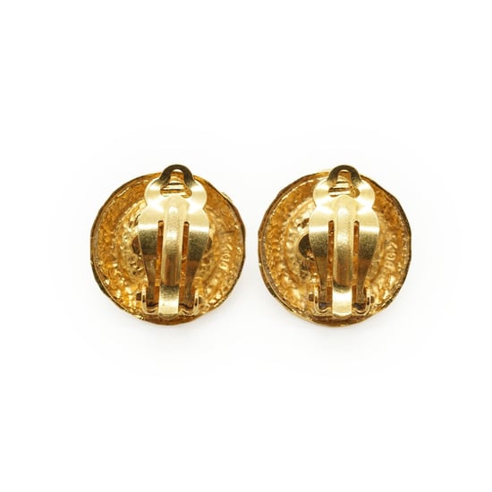 Chanel Vintage Metallohrringe mit CC-Logo - Gold - Image 3