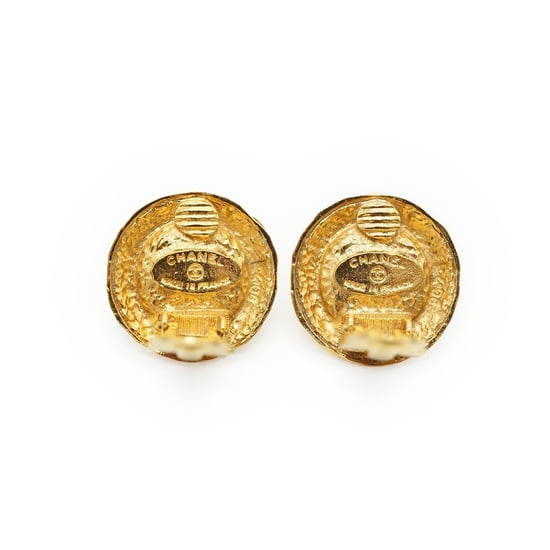 Chanel Vintage Metallohrringe mit CC-Logo - Gold - Image 4