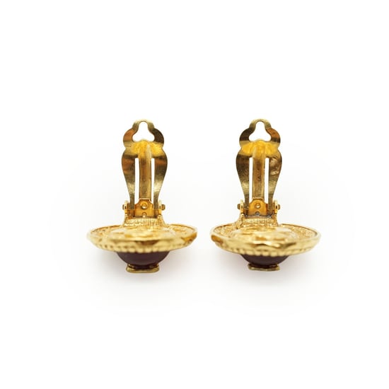 Chanel Vintage Metallohrringe mit CC-Logo - Gold - Image 5